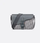 Dior Saddle Messenger Bag Oblique Grey