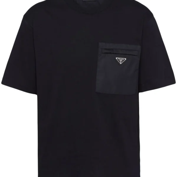 Prada T Shirt Borstzak Zwart - M