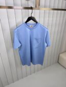 hermes H embroidered T-Shirt Licht Blauw