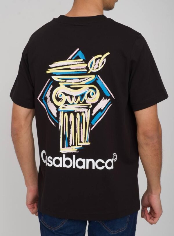 Casablanca Diamond Column T-Shirt Zwart