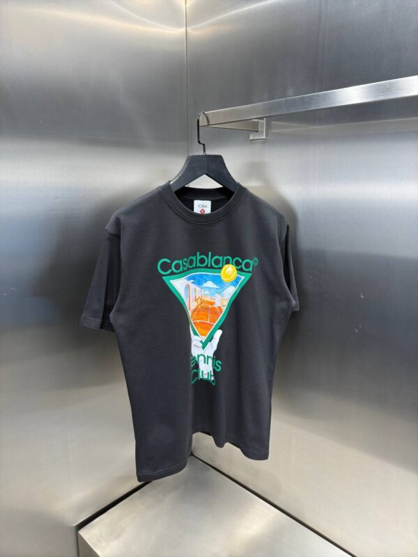Casablanca Tennis Club T shirt Zwart