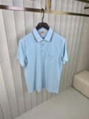 Hermes H Embroidered Polo Light Blue