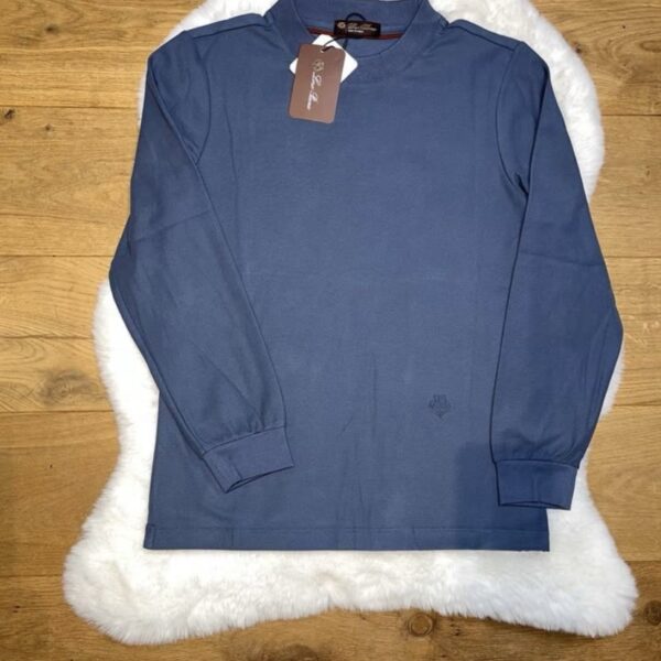 Loro Piana Sweater van Polo stof Blauw/Grijs - M
