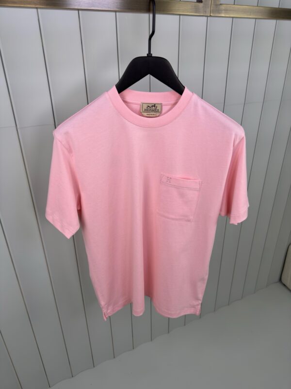 Hermes H embroidered T Shirt Roze