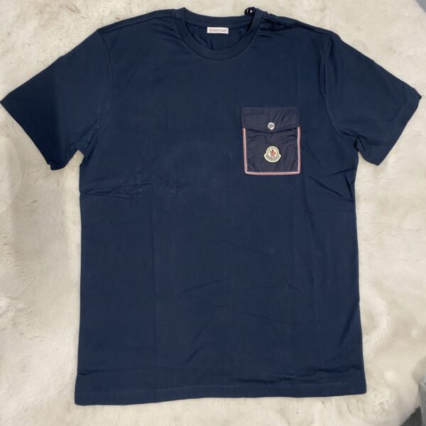 Moncler Basic T-Shirt met Zakje Donker Blauw