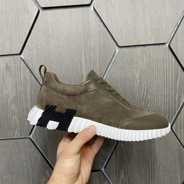 Hermes Bouncing Sneakers Leather/Suede Etoupe